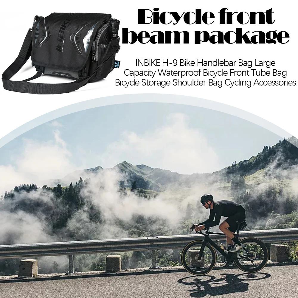 

INBIKE H-9 Bike Handlebar Bag Large Capacity Waterproof Bicycle Front Tube Bag Bicycle Storage Shoulder Bag Cycling Accessories