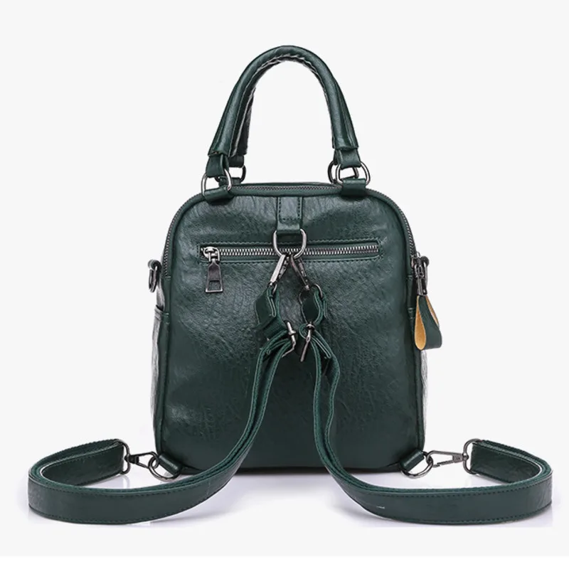 Volasss зеленый женский маленький рюкзак с защитой от кражи из искусственной кожи