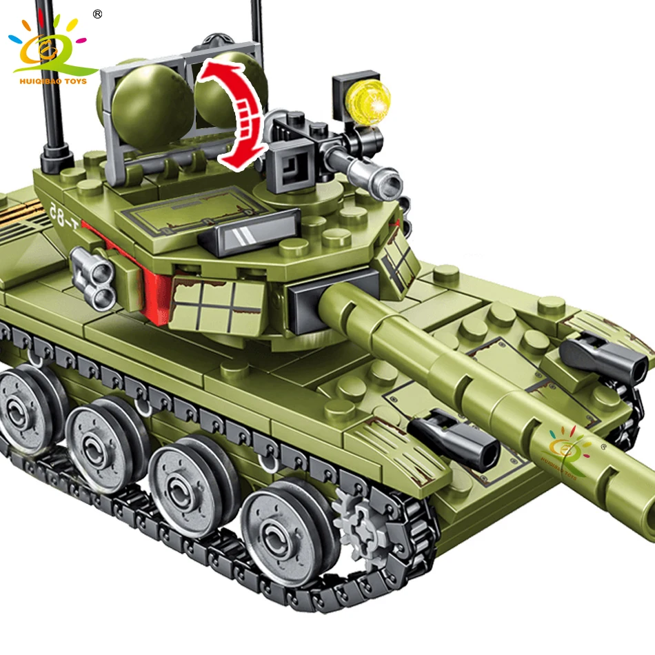 HUIQIBAO 324 шт. военный бронированный автомобиль панзер строительные монтажные блоки