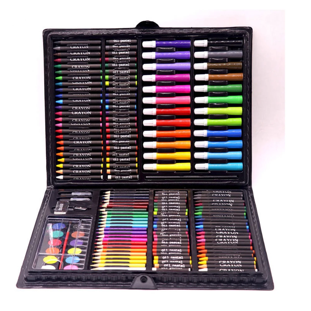 Фото 168 шт. набор ручек для рисования цветные карандаши масляная Пастельная вода