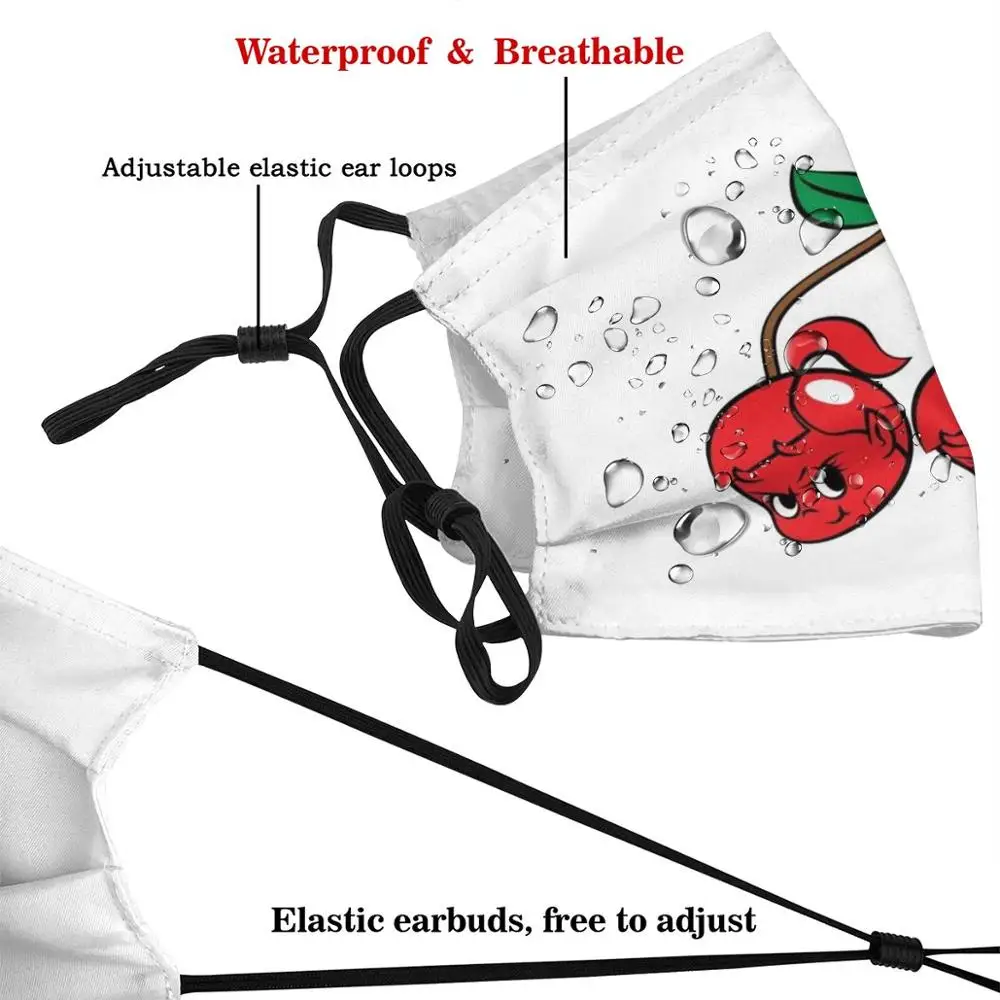 Маска для лица многоразовая с фильтром Pm2.933 и забавным принтом Вишневый Демон |