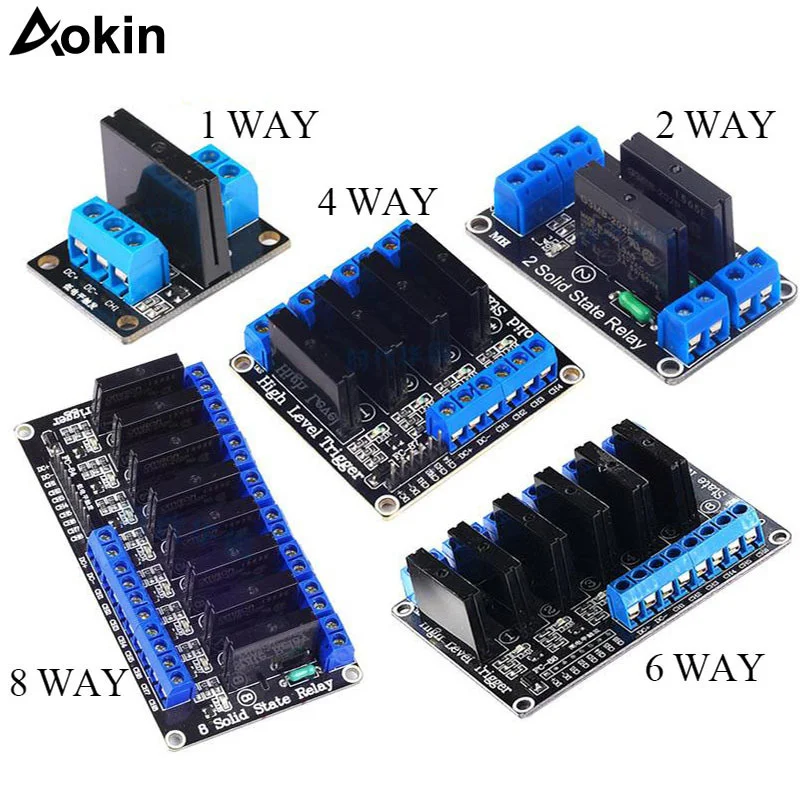 Релейный модуль 5 в 1 2 4 канала SSR AVR G3MB-202P 8 way высокого и низкого уровня 240 А выходная