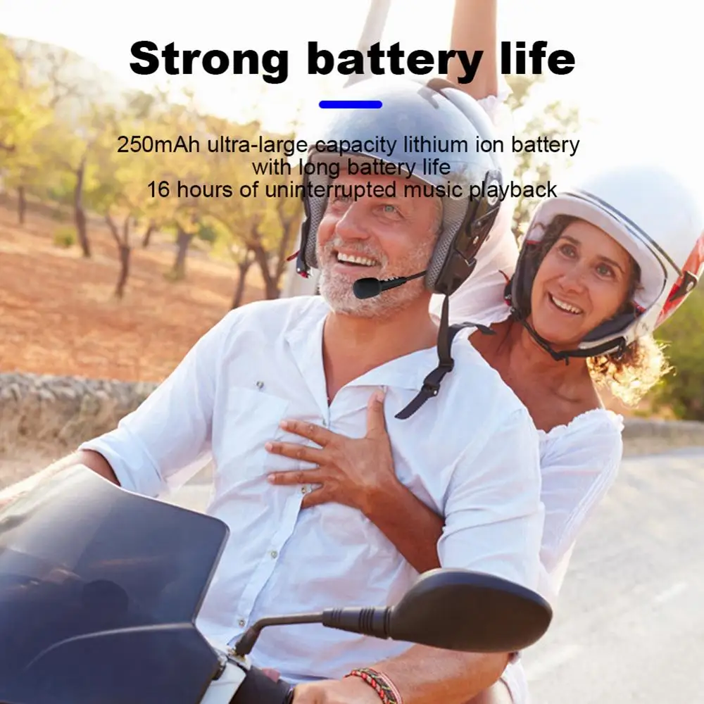 

Bluetooth V5.0 Moto Helmet Headset Wireless Handsfree Stereo Earphone Motorcycle Helmet Headphones 16 Hours Music Time