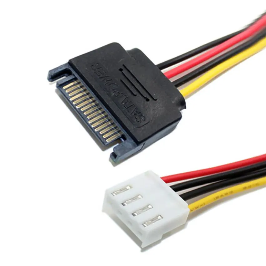 ChengHaoRan кабель SATA 15pin штекер к 4PIN гнездо FDD флоппи адаптер Жесткий диск силовые
