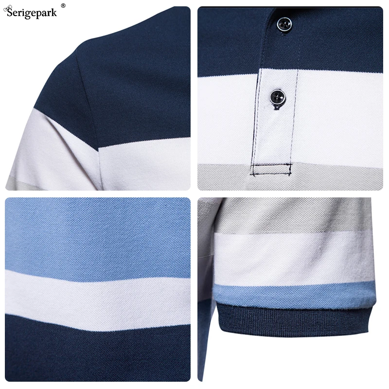 Мужская рубашка-поло в полоску с классическим рисунком | одежда