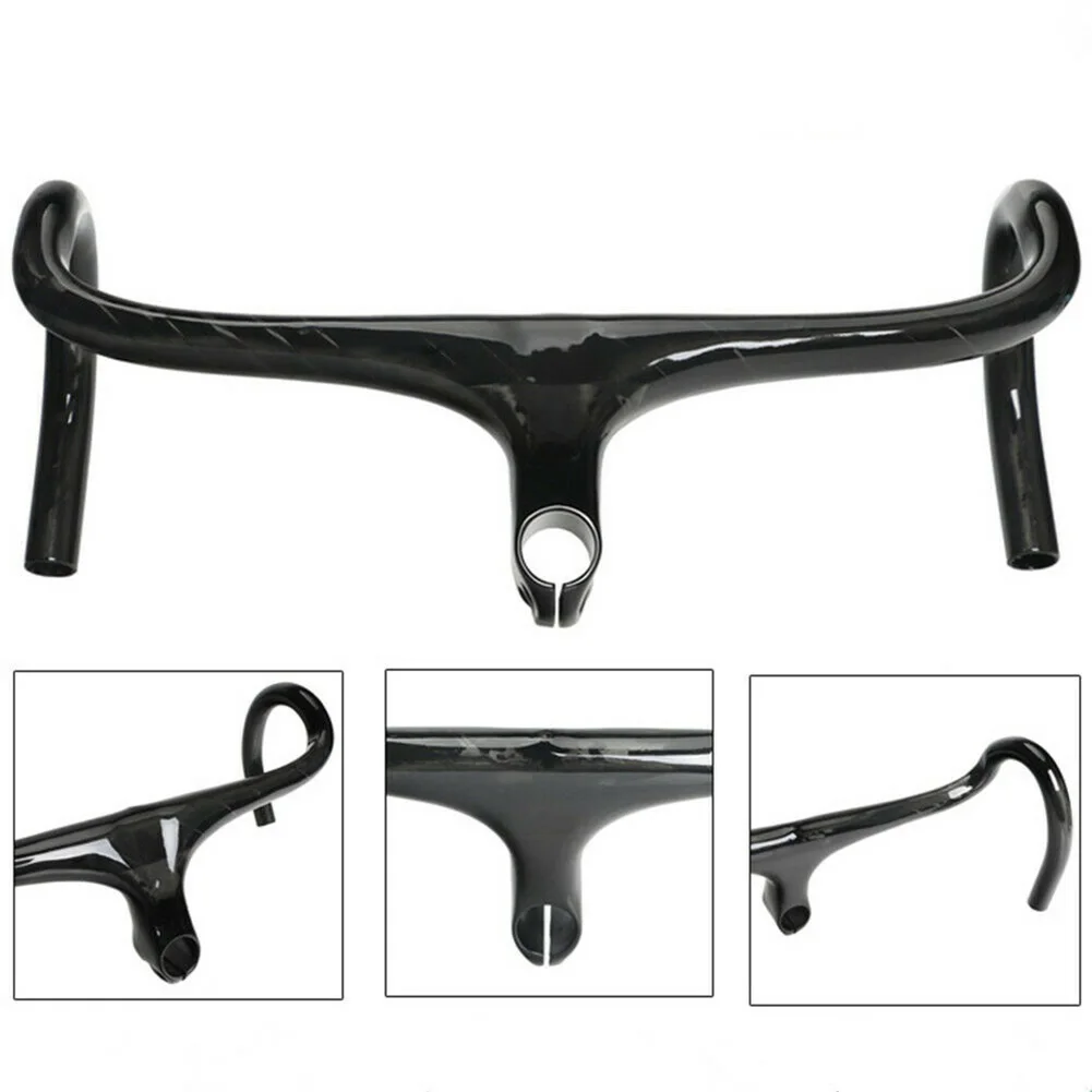 

2020 New Road Bike Full Carbon Fiber Integrated Handlebar 28.6mm Integrated Light Handlebar 400/420/440mm Bike Handle Bent Bars
