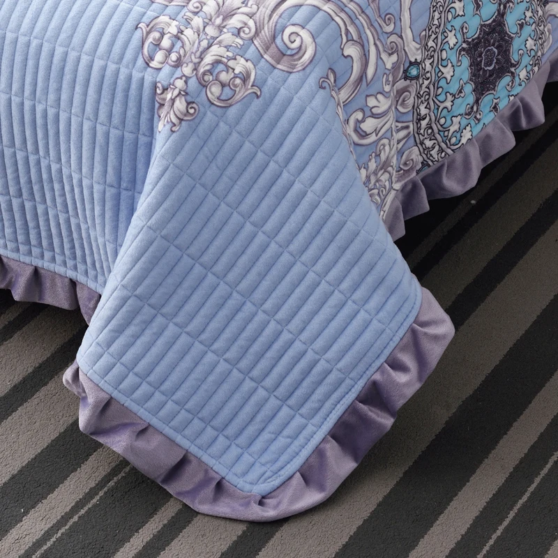 Новинка 2019 плотное теплое бархатное покрывало с кристаллами наволочки 2/3 шт.