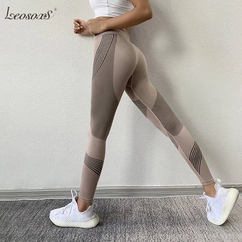 

Women Leggings High Waist Peach Hips Gym Leggings Quick-drying Sports Stretch Fitness Pants