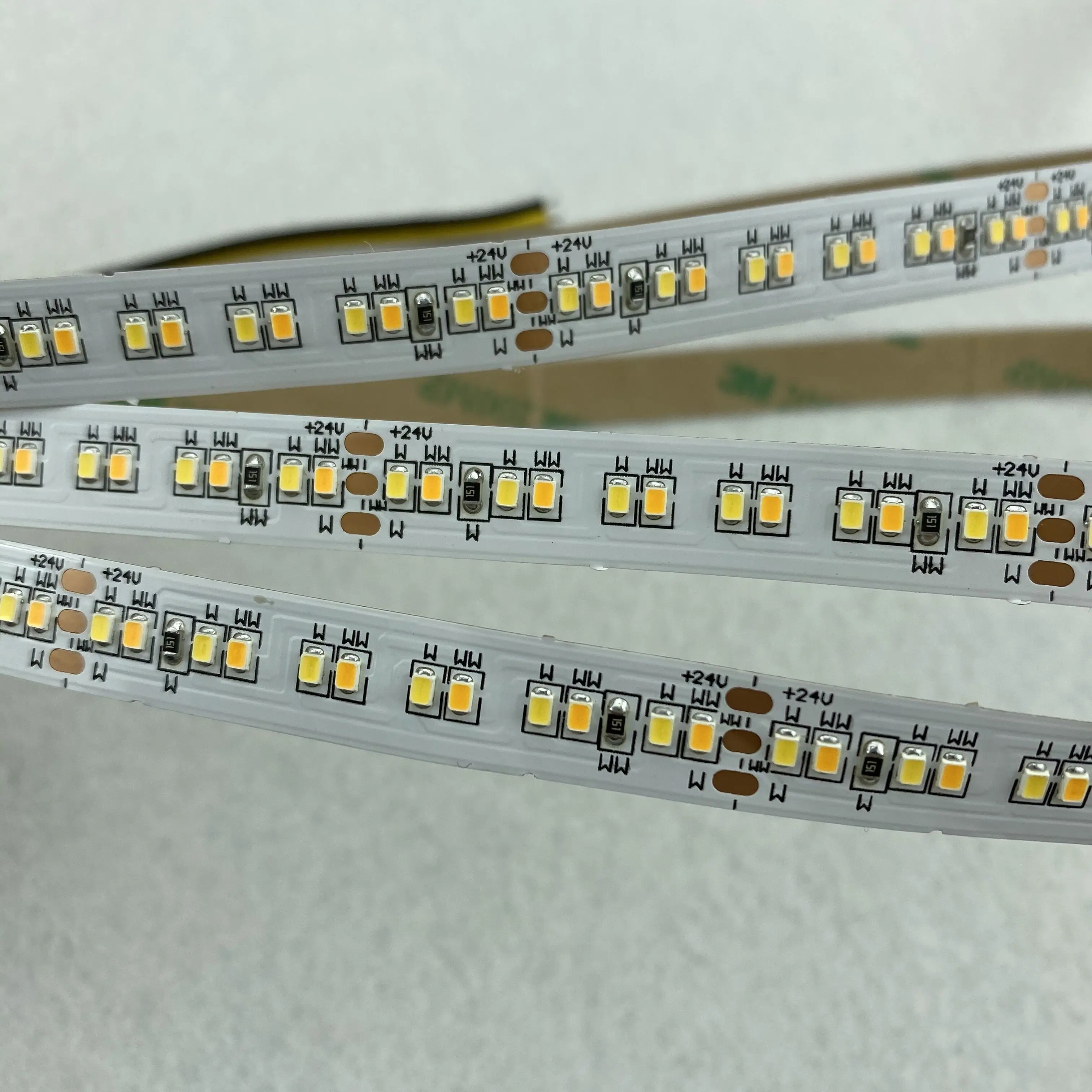 2216 SMD 240leds/m DC12V/24V led dual color CCT Регулируемая Гибкая лента 5m длиной 120W Белая печатная