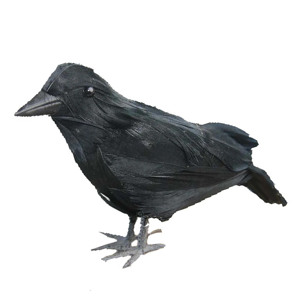 Украшение на Хэллоуин искусственная ворона перо пластиковые украшения для