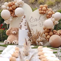 coffee balloon garland baby shower decorations cream peach balloon arch birthday party wedding festive celebrations background