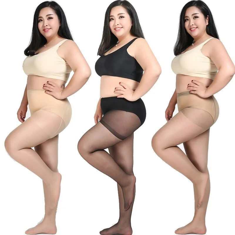 

Sexy bare leg silk stockings no need to take off file silk stockings with pantyhose mm plus fat oversized feminino hipster