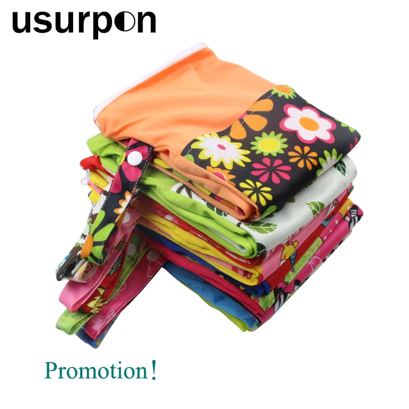 

[Usurpon] 1 шт. рекламная ткань, искусственное хранение, многоразовая сумка для подгузников, двойная молния, случайный узор