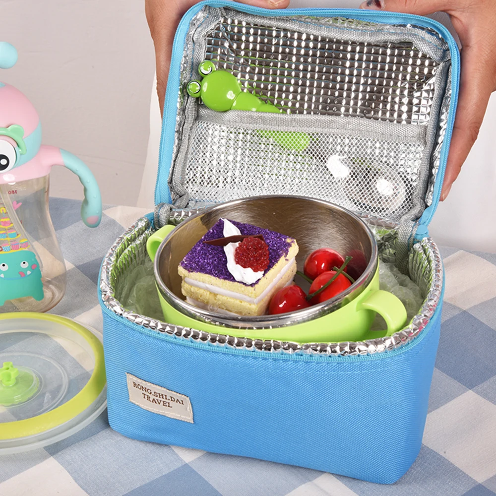 

Portable Lunch Bag New Thermal Insulated Lunch Box Tote Cooler Handbag Bento Pouch Dinner Container School Food Storage Bags