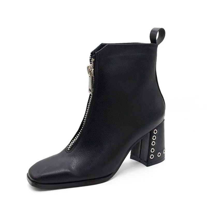 Новые ботинки martin женские Уникальные на молнии спереди с квадратным носком