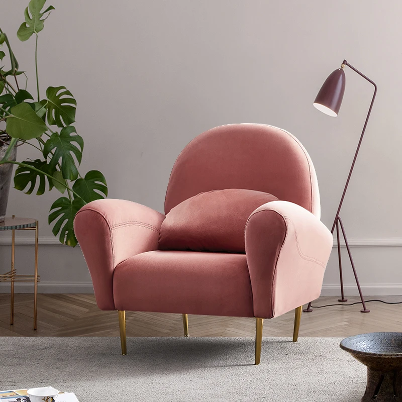 

Fabric Single Sofa Light Luxury Leisure Living Room Bedroom Minimalist Sofa