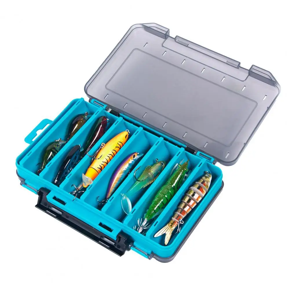 

Fishing Tackle Box Good Sealing Bait Box Double-sided 14 Grids Bait Box