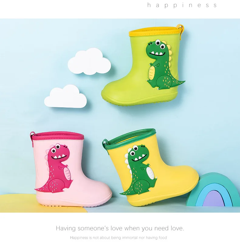 Непромокаемые сапоги для малышей Водонепроницаемые непромокаемые детей из ПВХ и
