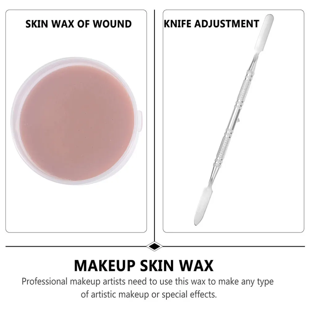 

2pcs Makeup Wax Stage Fake Scar Wound Skin Wax and 2pcs Spatulas