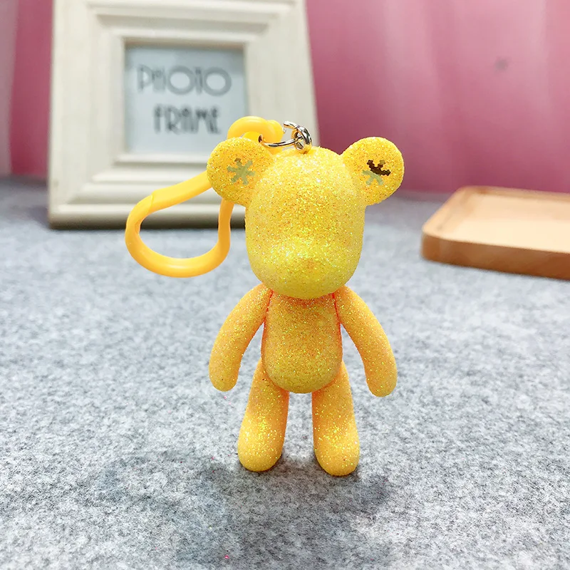 yellow Bomgom мультфильм Popobe хмурый медведь плюшевый медведь милый брелок автомобильный брелок для ключей сумка Шарм Смола брелок Подвеска детская игрушка F6 - Цвет: yellow