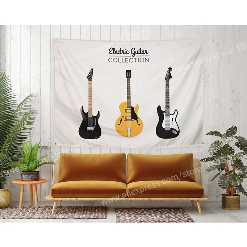Guitar Poster Hanging Flag Banner Music Rock Reggae Jamaica Home Decoration Wall Art 4 Gromments In Corners 3*5FT 144CM*96CM | Дом и сад