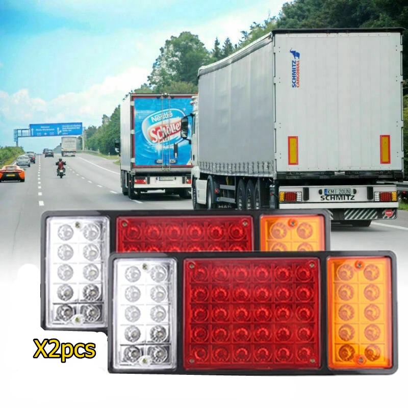 

2pcs 36 Leds 12V 24V DC Trailer Car Truck Led Tail Light Lamp Auto Stop Indicator Rear Light