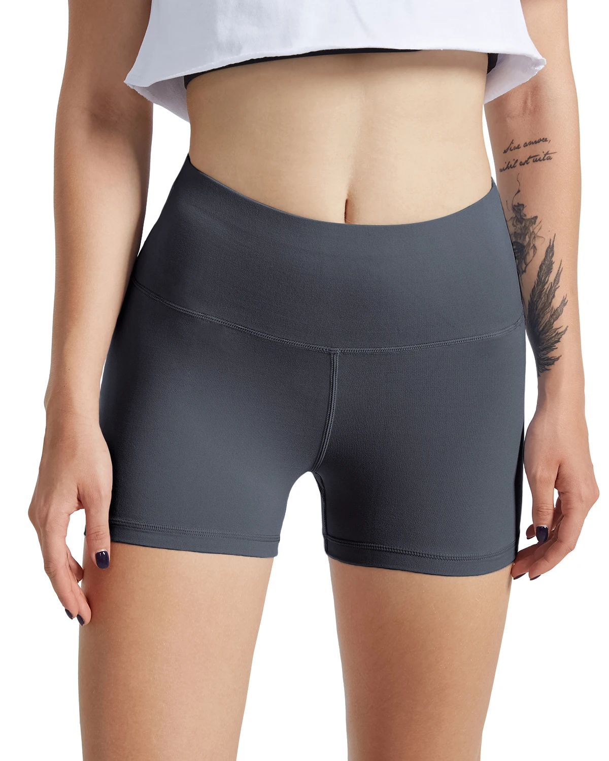 женщины шорты высокая талия CHRLEISURE однотонный фитнеса летний спортивный стрейч