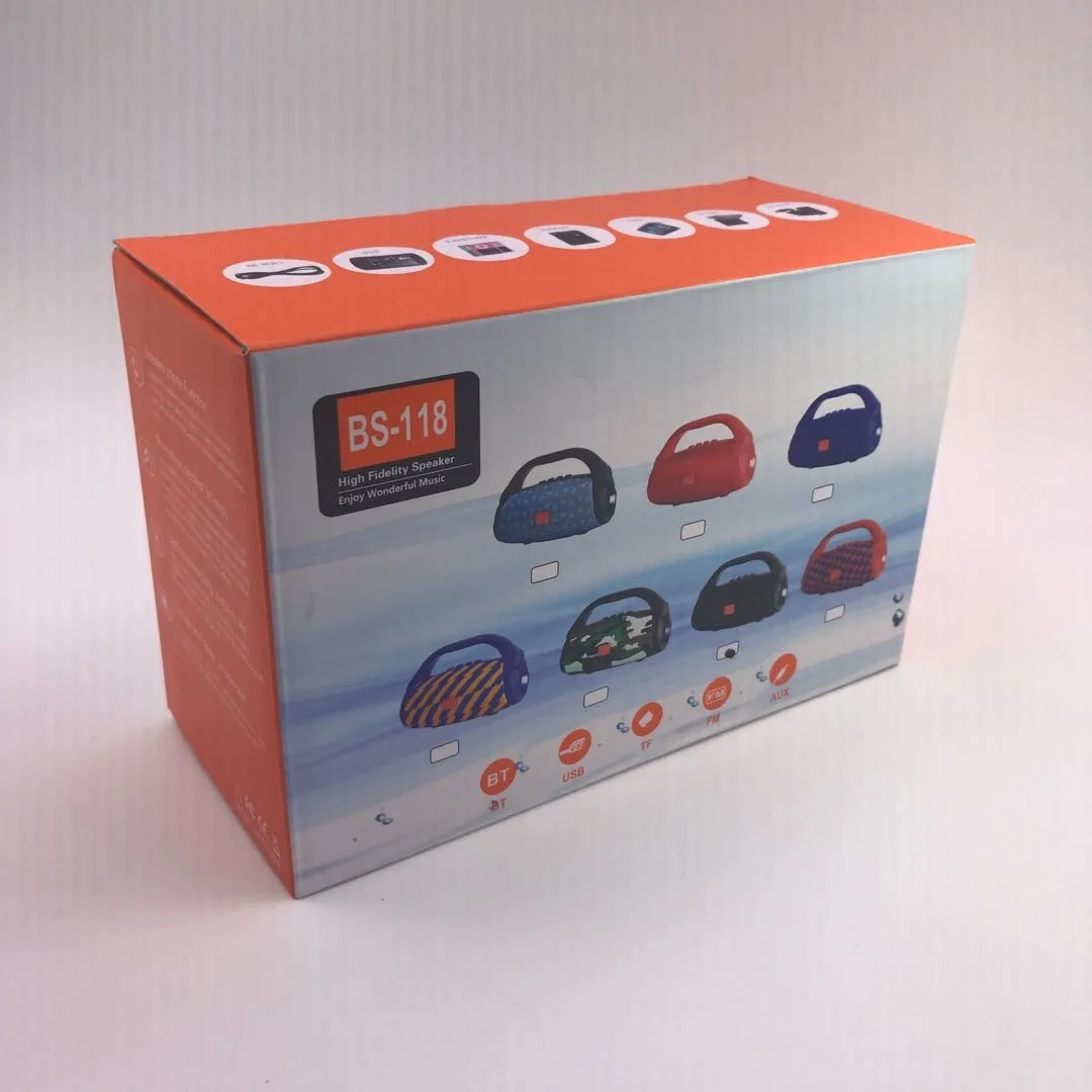 2019 BS118 Bluetooth Speaker Dual Loudpeakers Subwoofer Outdoor Portable Plug-in Card Mini |