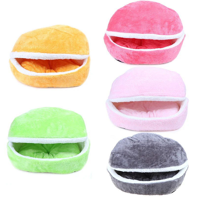 Теплая кровать для кошки домик собаки гамбургеров непродуваемый коврик питомца