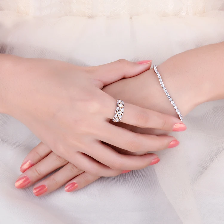 JewelryPalace любовь вечность 4ct кубический цирконий регулируемый браслет стерлингового серебра 925 подарки для Для женщин Модные украшения