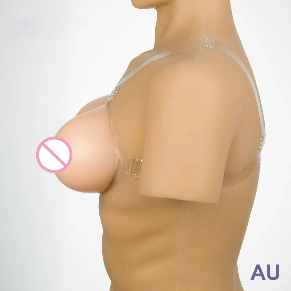 D Cup Round Soft Silicone Breast Form Fake Boobs Straps-on Crossdressers Enhancer Transgender Queen Transvestite Mastectomy Bra