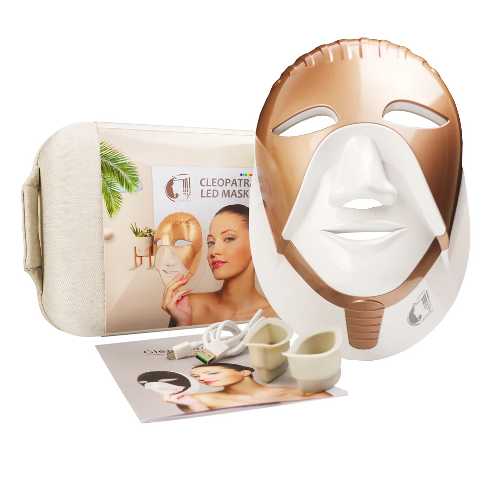 Перезаряжаемая светодиодная маска для лица 8 цветов уход за кожей Шеи