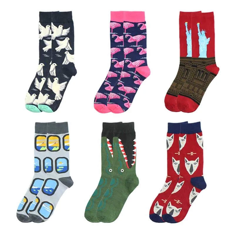 Смешные мужские носки с масляной росписью уличные для женщин в стиле хип хоп