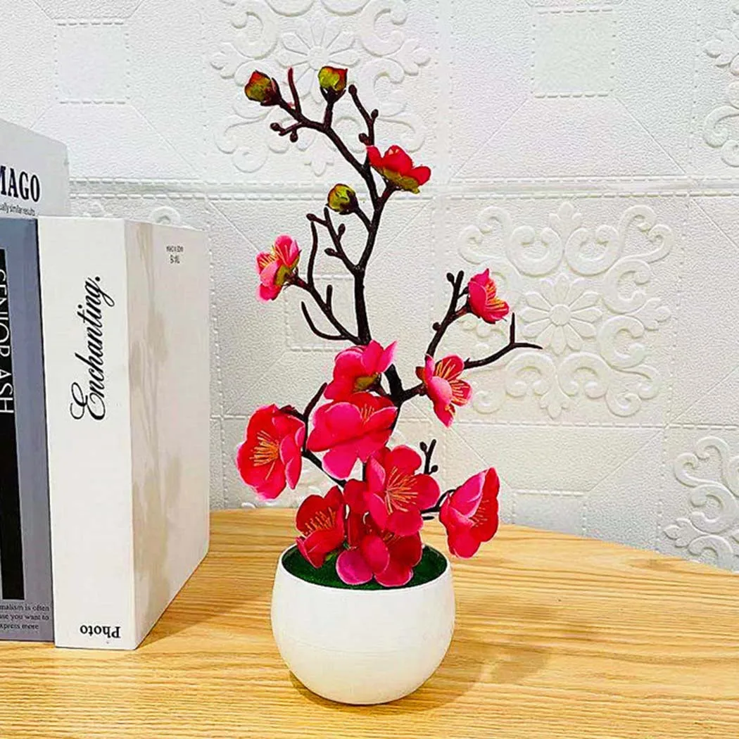 

Plant Artificial Potted Flower Plastic Table Blossom Fake Garden In Pot