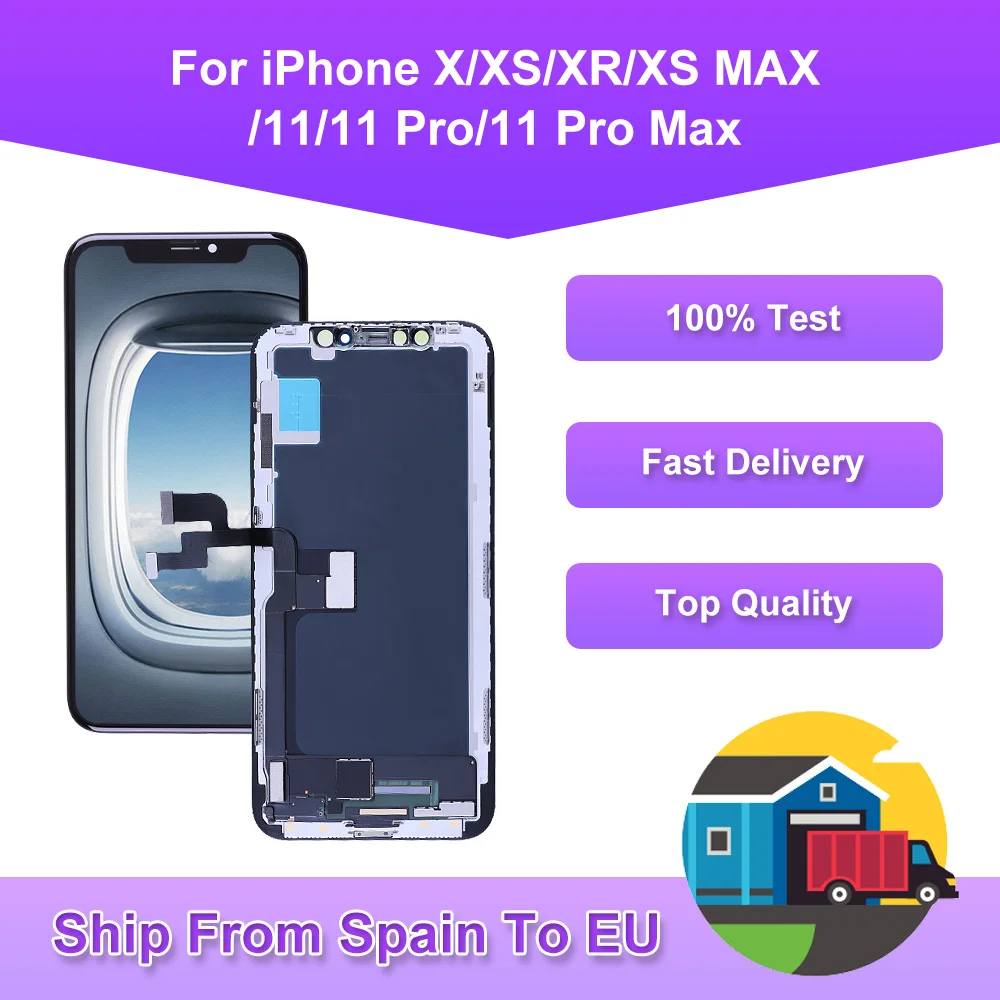 ЖК экран для iPhone X XS XR MAX OLED 11 Pro Max Incell сменный дисплей с 3D сенсорным дигитайзером в