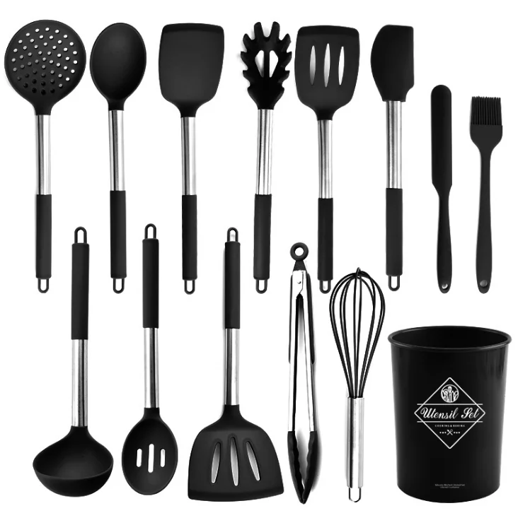 

Kitchen utensils and appliances Set silica gel cooking shovel 13-piece set of spatula slotted spoon