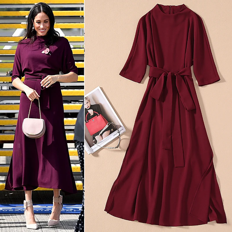 

Женское Повседневное платье миди Meghan, винтажное элегантное платье средней длины для вечеринок и офиса, лето 2020