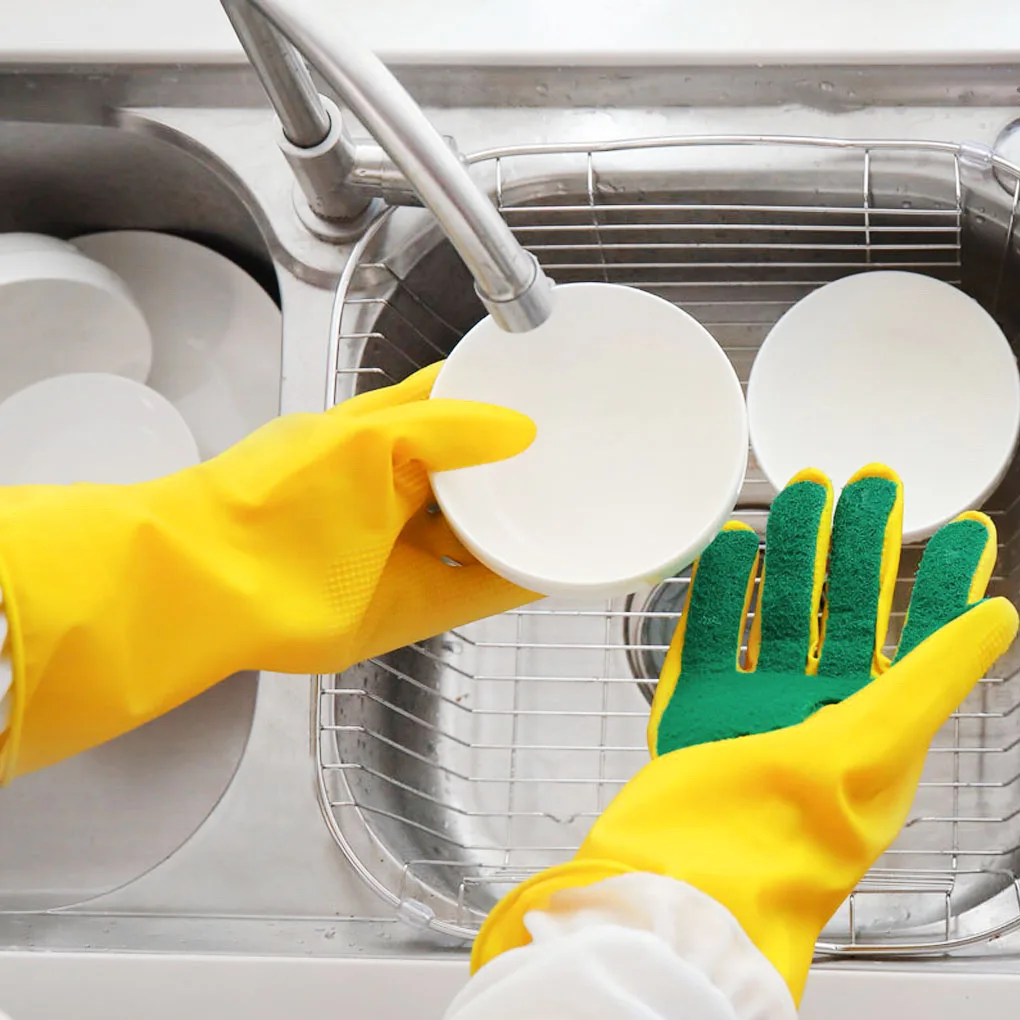 1 пара резиновые перчатки для мытья посуды|Бытовые перчатки| |