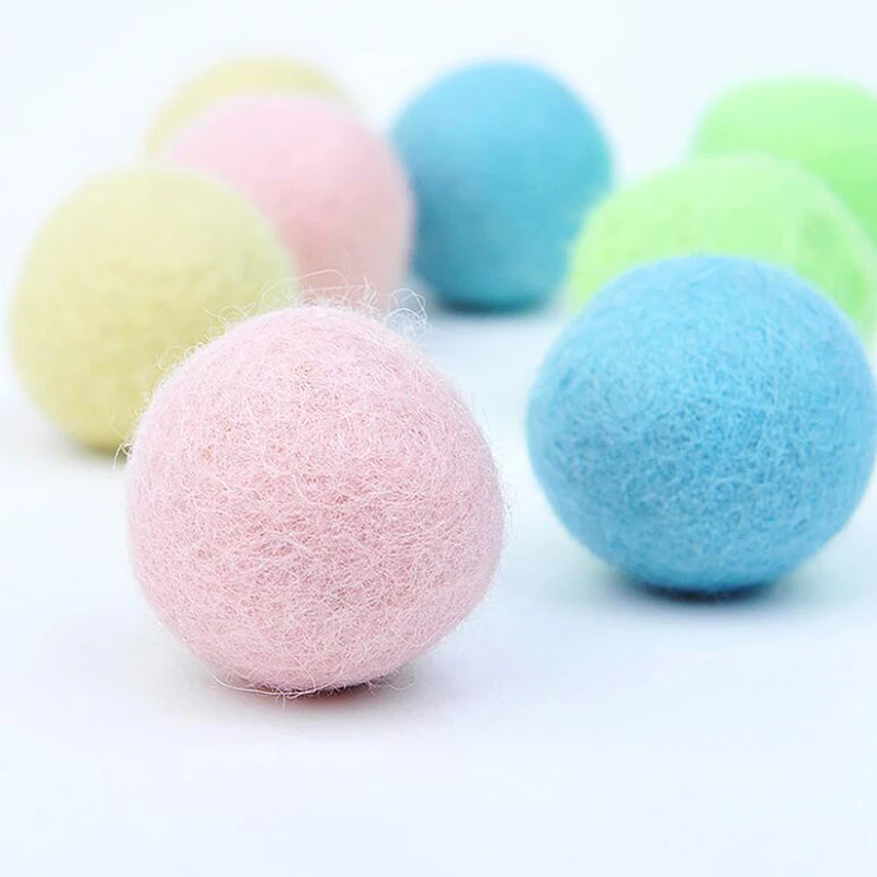 Забавный кот мяч 4 шт./кор. из эластичная шерсть войлочная кошачья игрушка
