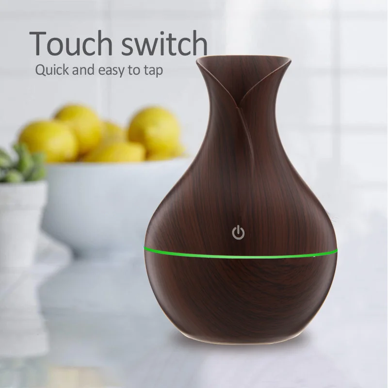 USB Air Humidifier Mini Wood Grain Essential Oil Diffuser Household Aroma Diffuser Aromatherapy With Led Night Light For Office glorystar seven colors aromatherapy essential oil diffuser ultrasound atomization mini desktop humidifier household bedroom