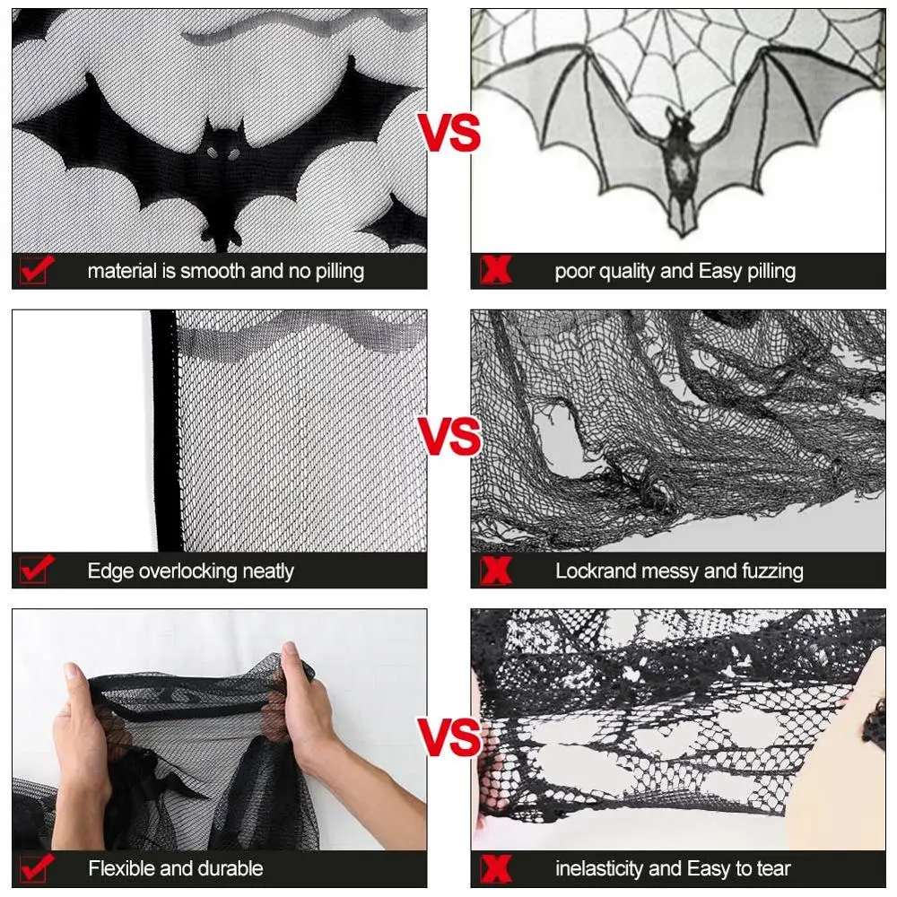 OurWarm черные кружевные реквизиты для Хэллоуина занавески на окно тыква летучая