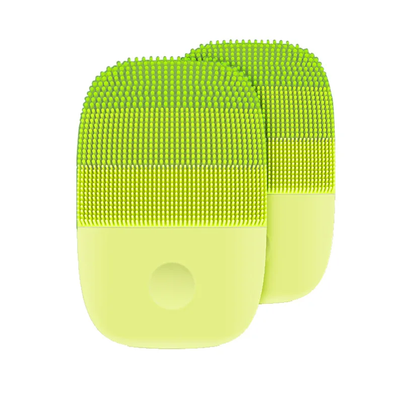 two Pcs Green Color InFace электрическая ультразвуковая Очищающая щетка для лица, вибрационный очиститель для лица, многоцветный - Цвет: two Pcs Green Color