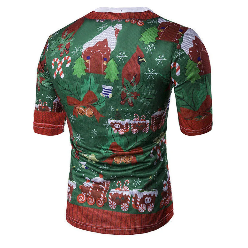 

Fashion Plus Size Women Men Christmas Short Sleeve Funny 3D Printed T-Shirt Blouse Tops Casual O-Neck Holiday Party Top
