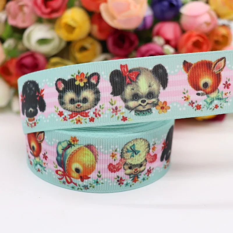 10 Yards 1'' 25MM Cute Animals Printed Grosgrain Ribbons For Hair Bows DIY Handmade Materials Y20010902 | Дом и сад