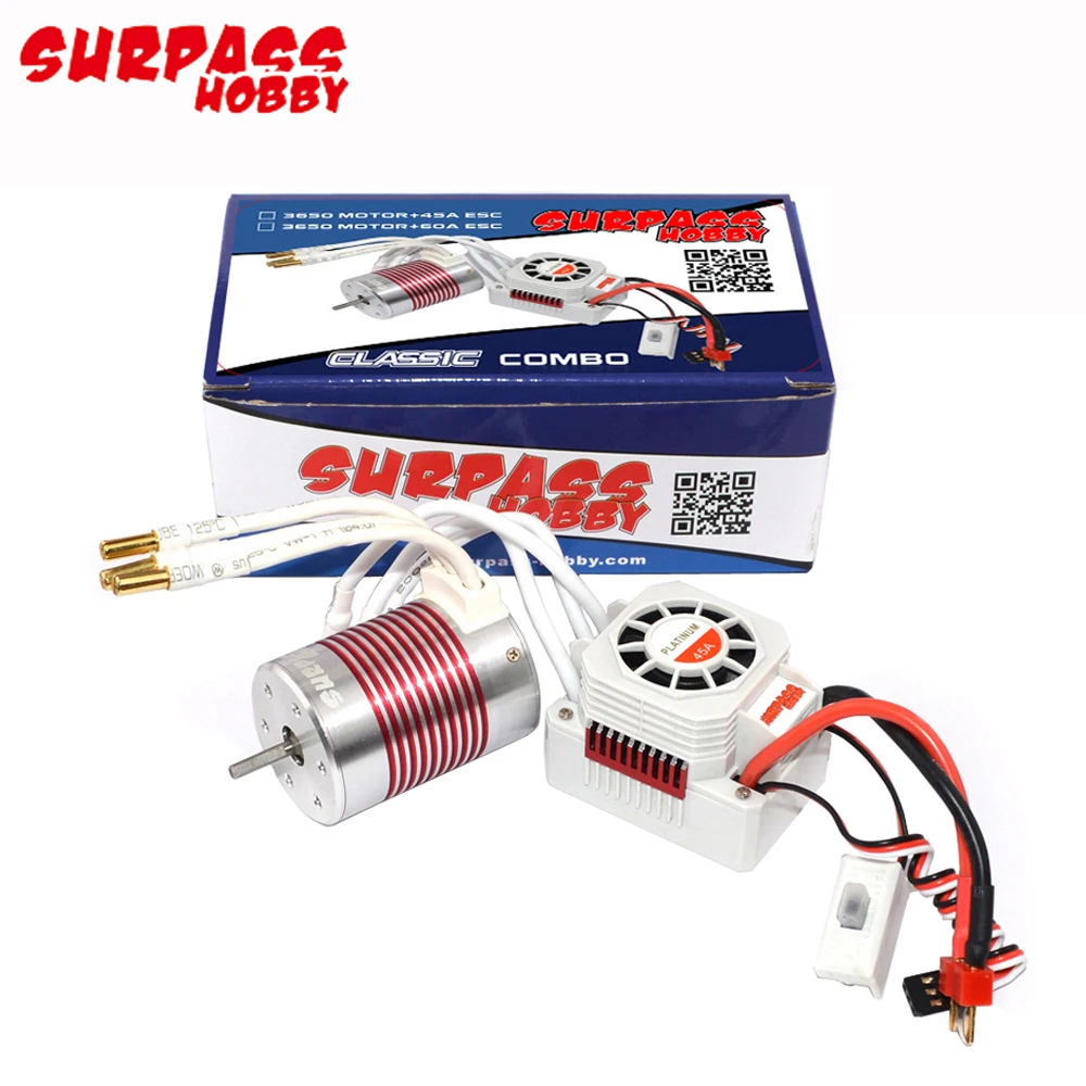 Водонепроницаемый бесщеточный Бессенсорный двигатель RC 3650 3500KV/3100KV/2300KV с 45A/60A ESC