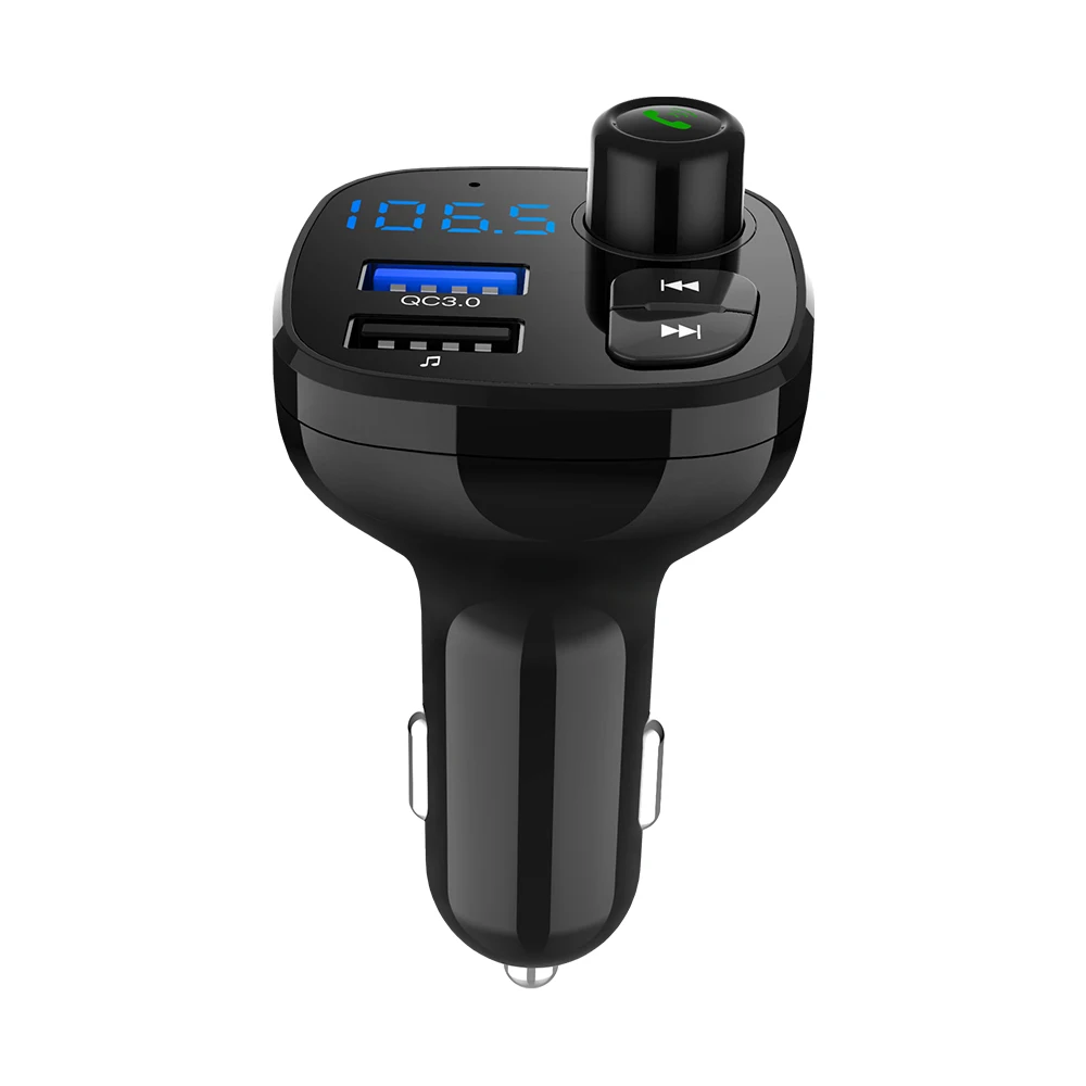 Bluetooth 5 0 MP3 плеер Handsfree Car Kit FM передатчик Поддержка TF карта U диск QC3.012V для быстрой