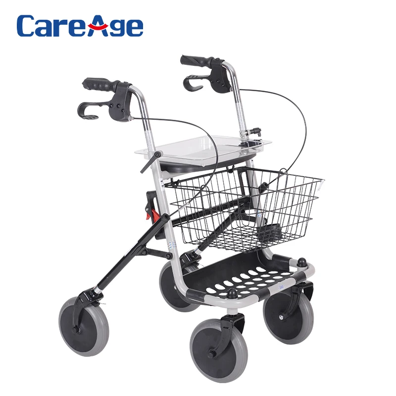 

Best price Aluminium elderly wholesale adult tall folding rolling walking lightweight walker with seat rollator walker