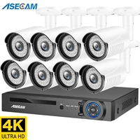 4k ultra hd 8mp h 265 poe nvr kit cctv security camera system outdoor video surveillance camera set