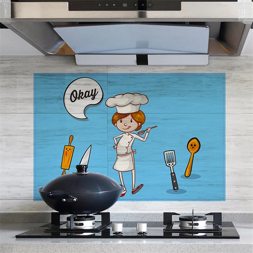 

Kitchen oil-proof wall stickers waterproof tile cooker high temperature range hood refurbished wallpaper Stove Cabinet Stickers