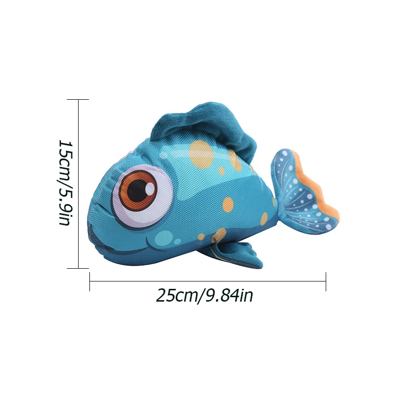 

Pet Kitten Toys Funny Big Eyes Fish Teeth Cleaning Pet Cat Supplies Molar Rod Ocean World Series Big Eyed Fish Dog Chewing Toy